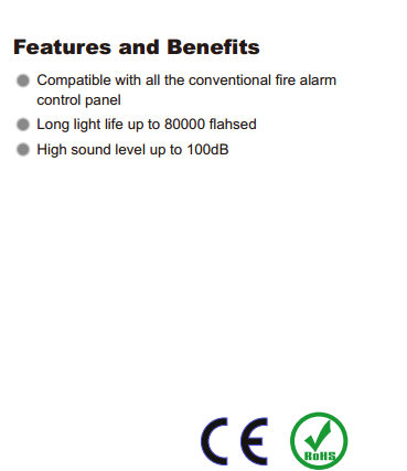 Conventional Fire Alarm Control System: SG108 Sound Strobe